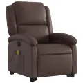 Fauteuil inclinable de massage électrique marron similicuir
