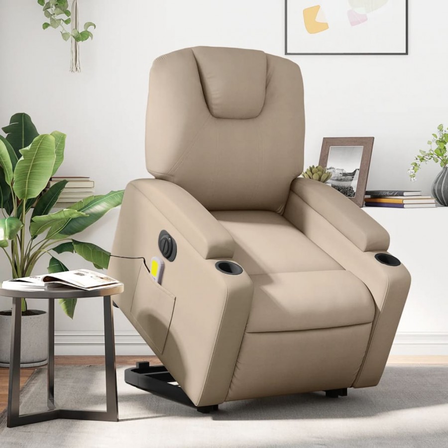 Fauteuil inclinable de massage électrique cappuccino similicuir