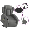 Fauteuil inclinable de massage électrique Gris foncé Tissu