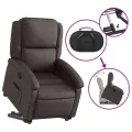 Fauteuil inclinable marron foncé cuir véritable