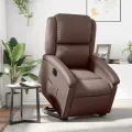 Fauteuil inclinable électrique marron similicuir