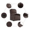 Fauteuil inclinable électrique marron similicuir