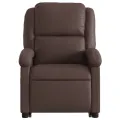 Fauteuil inclinable électrique marron similicuir