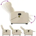 Fauteuil inclinable de massage électrique Crème Tissu