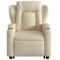Fauteuil inclinable de massage électrique Crème Tissu