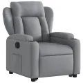 Fauteuil inclinable électrique gris clair tissu