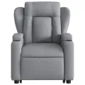 Fauteuil inclinable électrique gris clair tissu