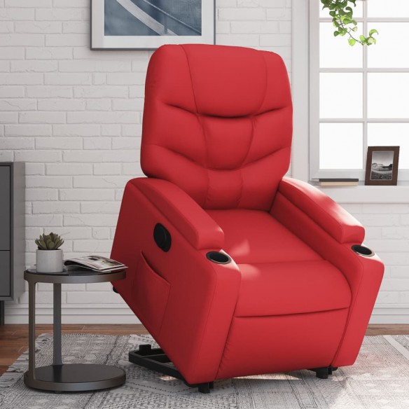 Fauteuil inclinable électrique rouge similicuir