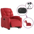 Fauteuil inclinable électrique rouge similicuir