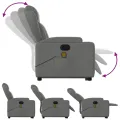 Fauteuil de massage inclinable Gris foncé Tissu