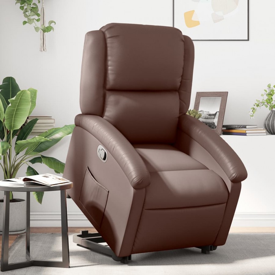 Fauteuil inclinable marron similicuir