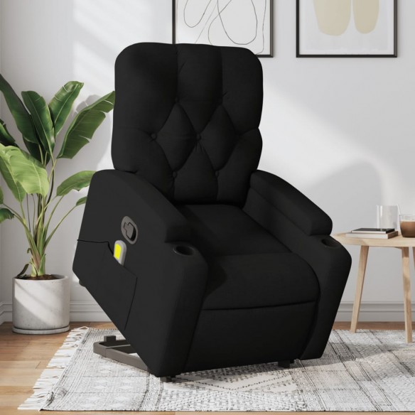 Fauteuil de massage inclinable Noir Tissu