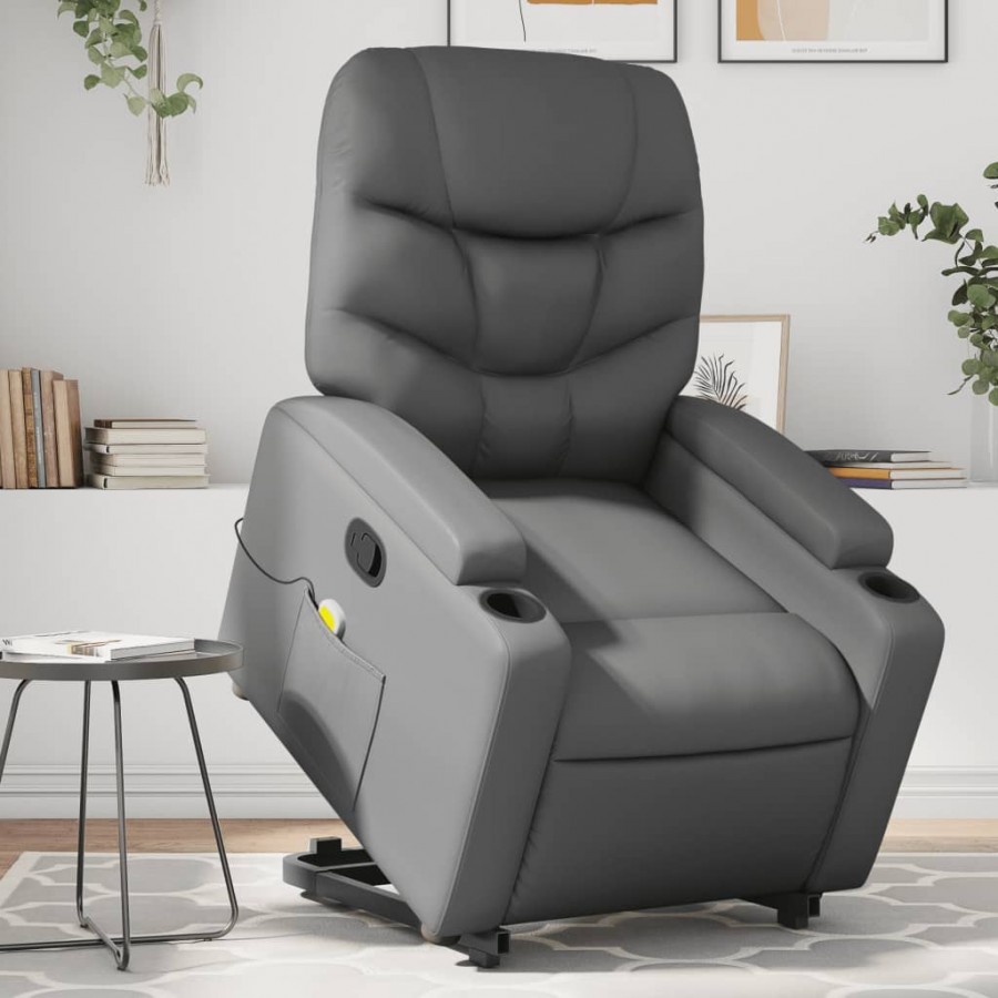 Fauteuil inclinable de massage Gris Similicuir