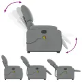 Fauteuil de massage inclinable Gris clair Tissu