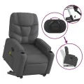 Fauteuil de massage inclinable Gris foncé Tissu