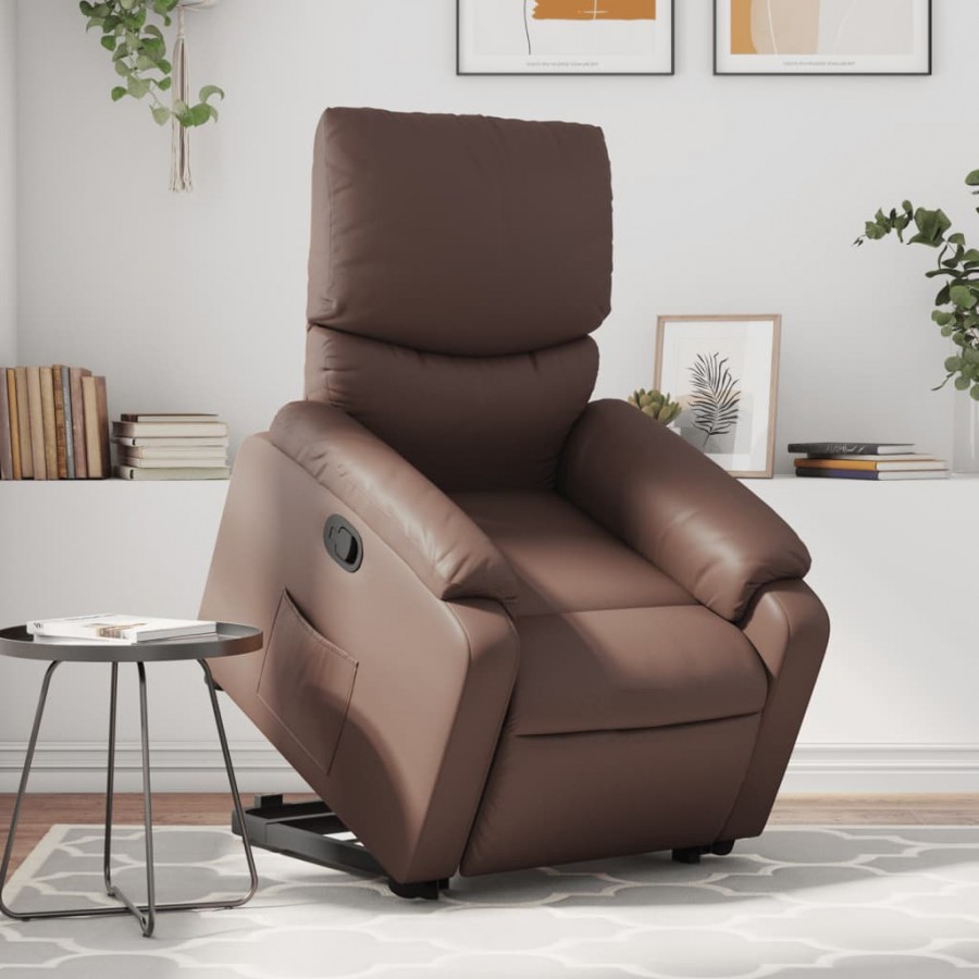 Fauteuil inclinable marron similicuir