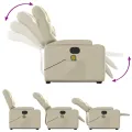 Fauteuil inclinable de massage électrique crème similicuir
