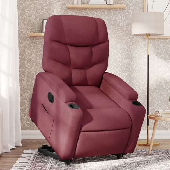 Fauteuil inclinable électrique rouge bordeaux tissu