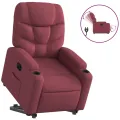 Fauteuil inclinable électrique rouge bordeaux tissu