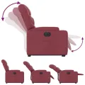 Fauteuil inclinable électrique rouge bordeaux tissu