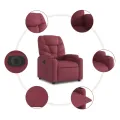Fauteuil inclinable électrique rouge bordeaux tissu
