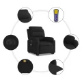 Fauteuil inclinable de massage électrique Noir Tissu