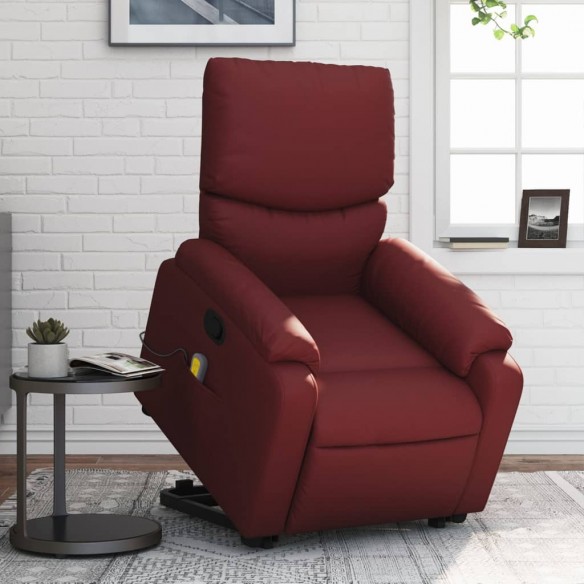 Fauteuil inclinable de massage Rouge bordeaux Similicuir