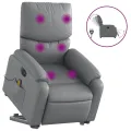 Fauteuil inclinable de massage électrique gris similicuir