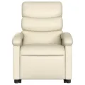 Fauteuil inclinable électrique crème similicuir