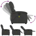 Fauteuil inclinable de massage électrique gris cuir véritable