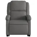 Fauteuil inclinable de massage électrique gris cuir véritable