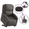 Fauteuil inclinable de massage électrique gris cuir véritable