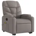 Fauteuil inclinable de massage électrique Taupe Tissu