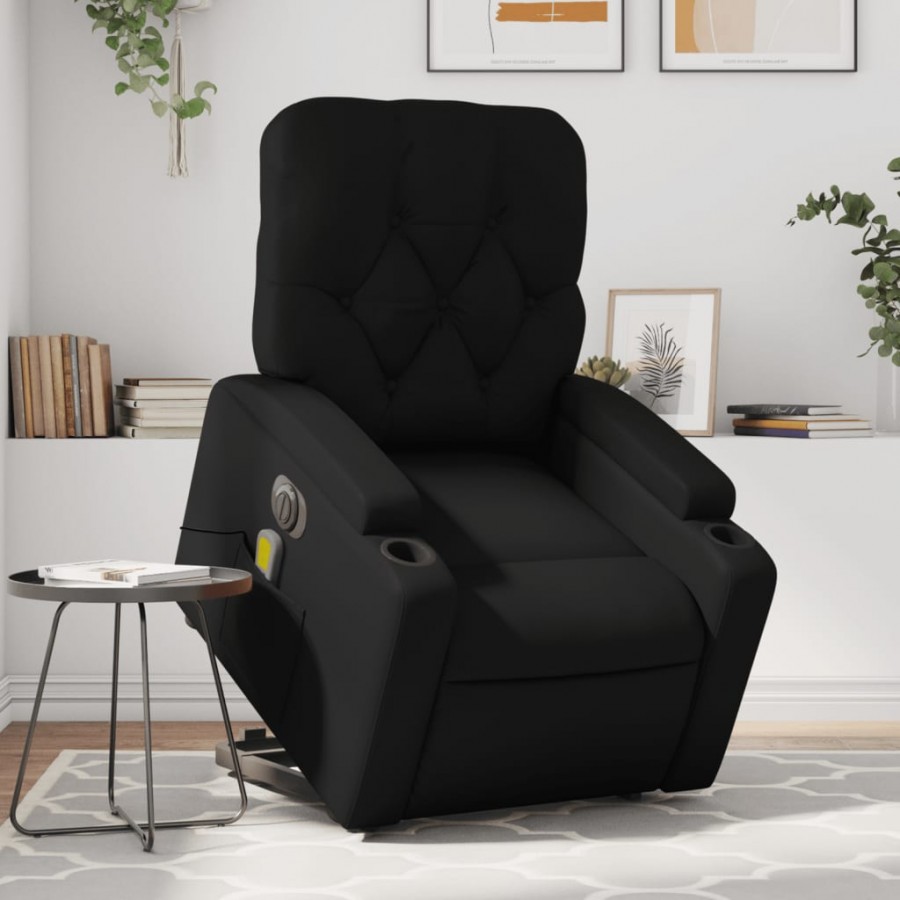 Fauteuil inclinable de massage électrique noir similicuir