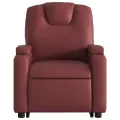 Fauteuil inclinable électrique rouge bordeaux similicuir