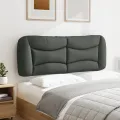 Coussin de tête de lit gris foncé 120 cm tissu