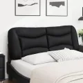 Coussin de tête de lit noir 140 cm similicuir