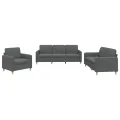 Ensemble de canapés 3 pcs avec coussins Gris foncé Tissu