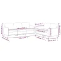 Ensemble de canapés 2 pcs avec coussins Gris foncé Tissu