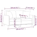 Canapé 2 places avec oreillers gris clair 120 cm tissu