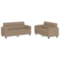 Ensemble de canapés 2 pcs avec coussins Cappuccino Similicuir