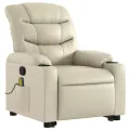 Fauteuil inclinable de massage Crème Similicuir