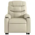 Fauteuil inclinable de massage Crème Similicuir