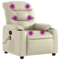Fauteuil inclinable de massage Crème Similicuir