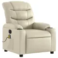 Fauteuil inclinable de massage Crème Similicuir