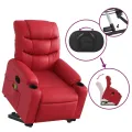 Fauteuil inclinable de massage Rouge Similicuir