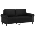 Ensemble de canapés 2 pcs avec coussins Noir Similicuir
