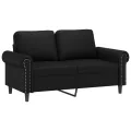 Ensemble de canapés 3 pcs avec coussins noir similicuir