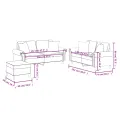Ensemble de canapés 3 pcs avec coussins noir similicuir