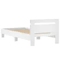 Cadre de lit avec tête de lit blanc 90x200 cm bois d'ingénierie